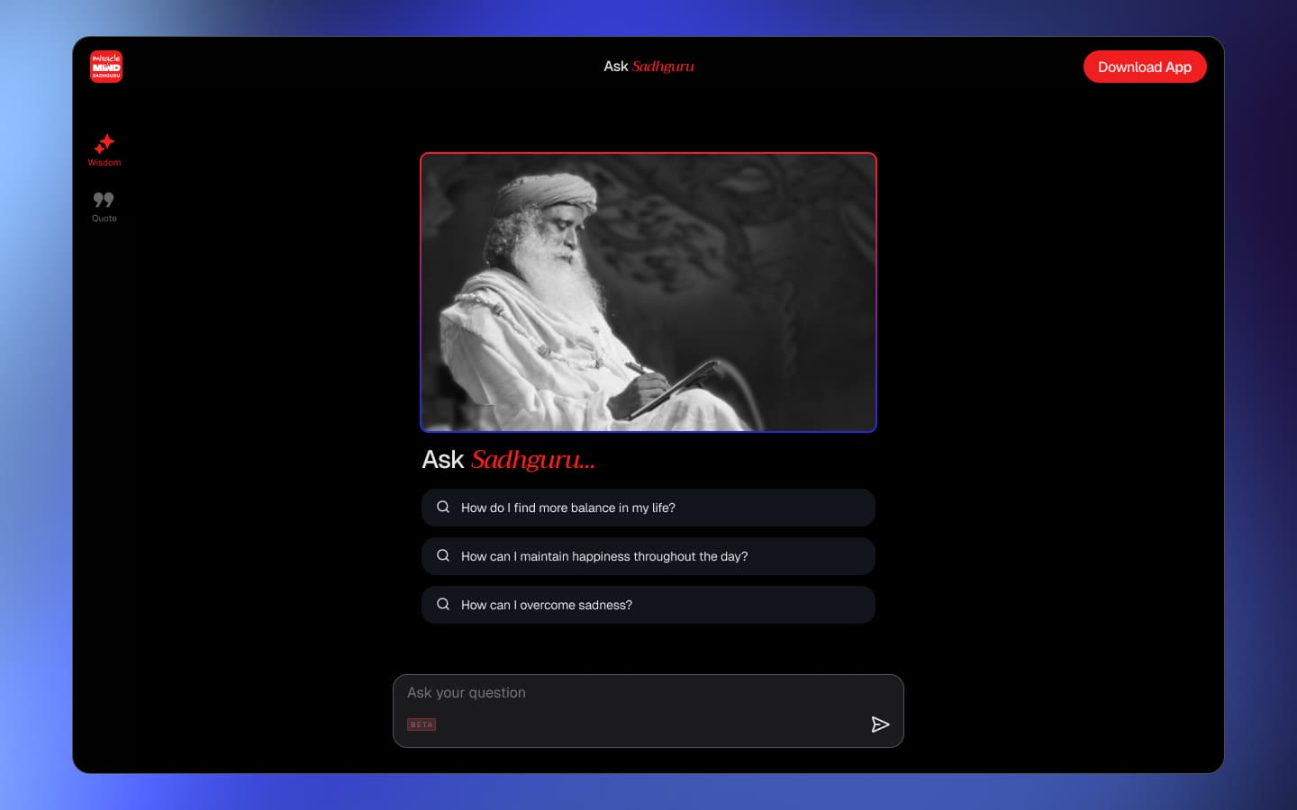A user experiencing the Miracle of Mind meditation app on their mobile device.
